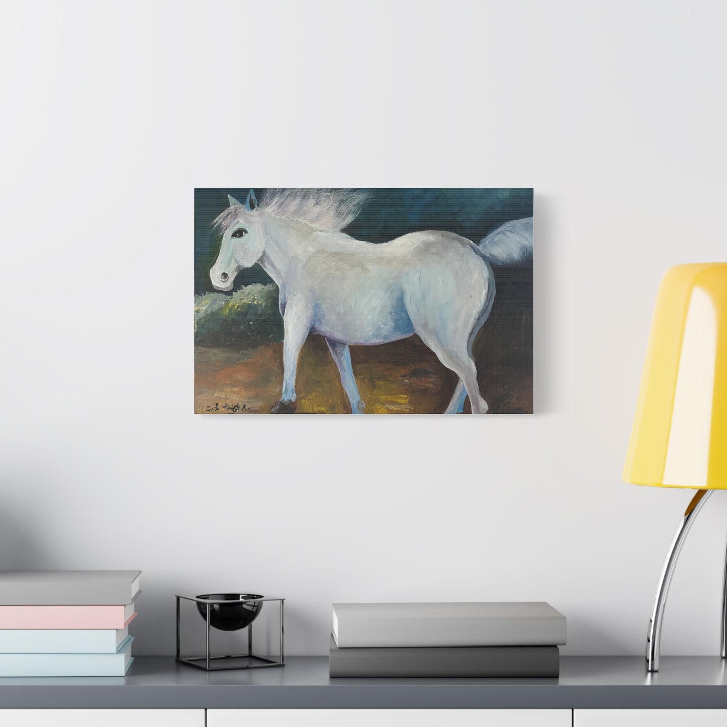 Canvas Art Print - White Horse