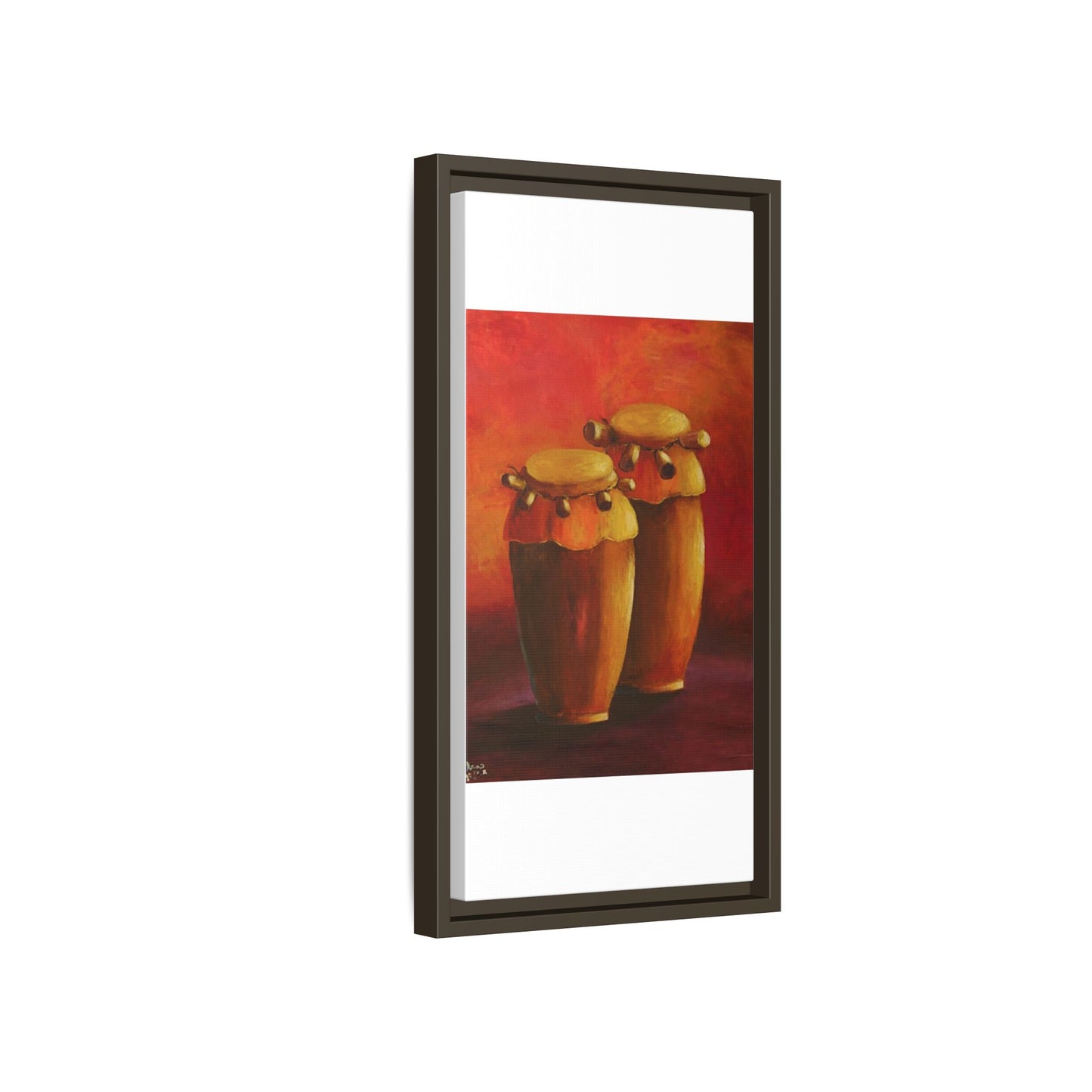 Canvas Wall Art - Haiti Cultural Drum, Matte Canvas, Framed