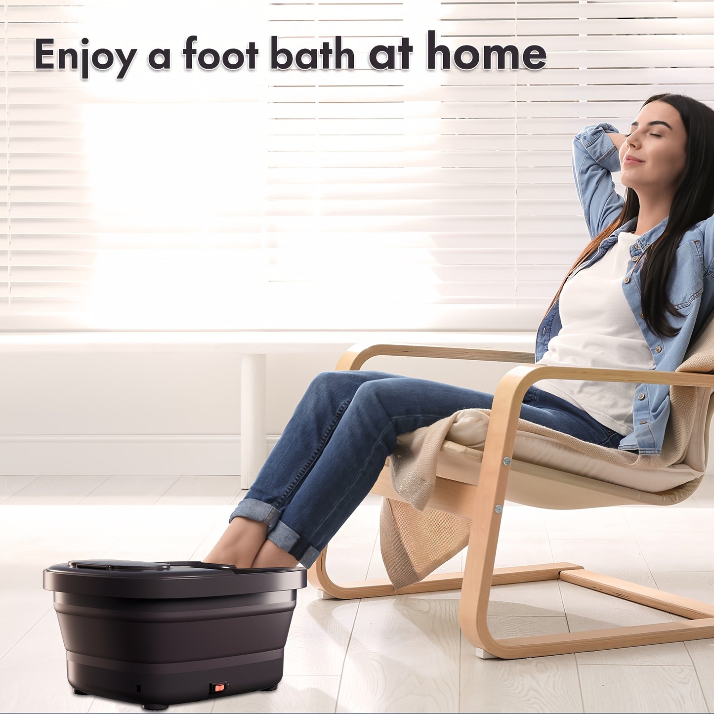 Collapsible Foot Spa with Heat, Bubbles, & Remote Control