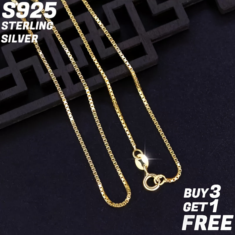 1mm 925 Sterling Silver Square Box Chain - 18-24 Inches