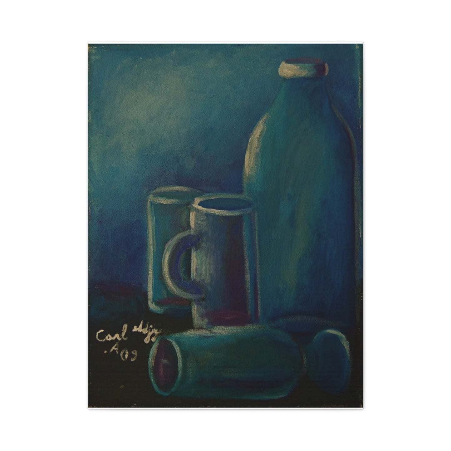 Canvas Art - Glass and Bottle Design