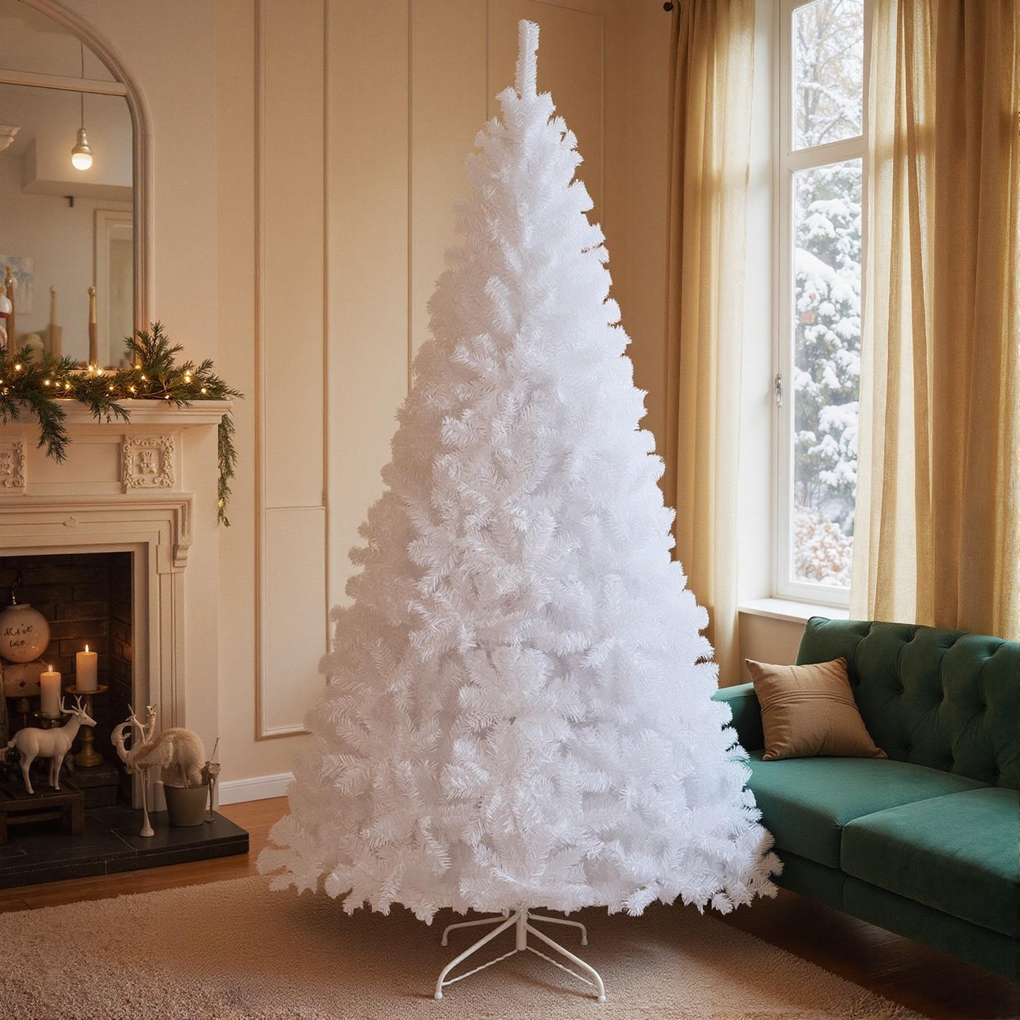 LIFEZEAL 8ft White Artificial Christmas Tree (1138 Tips)