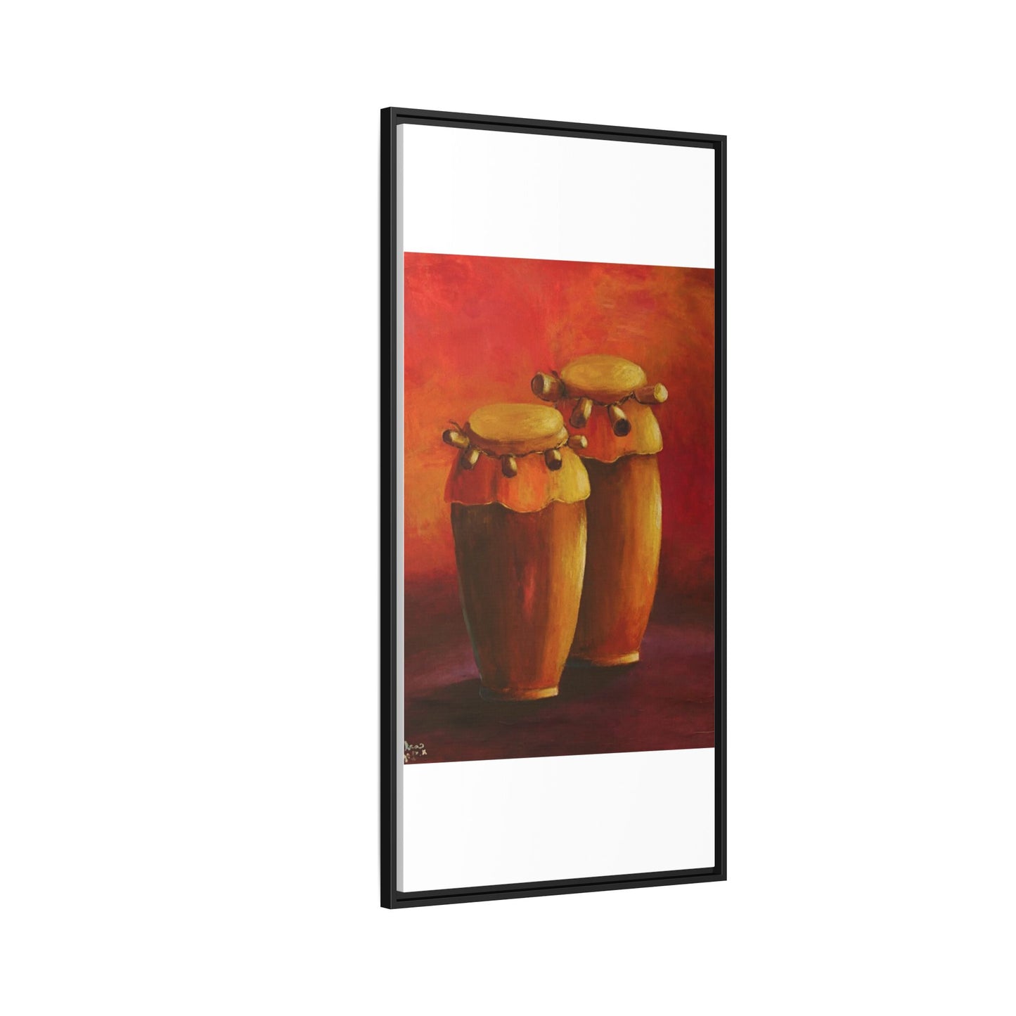 Canvas Wall Art - Haiti Cultural Drum, Matte Canvas, Framed