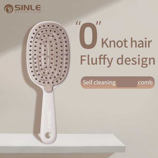 Self-Cleaning Retractable Hair Brush - Easy-Clean Detangling Tool