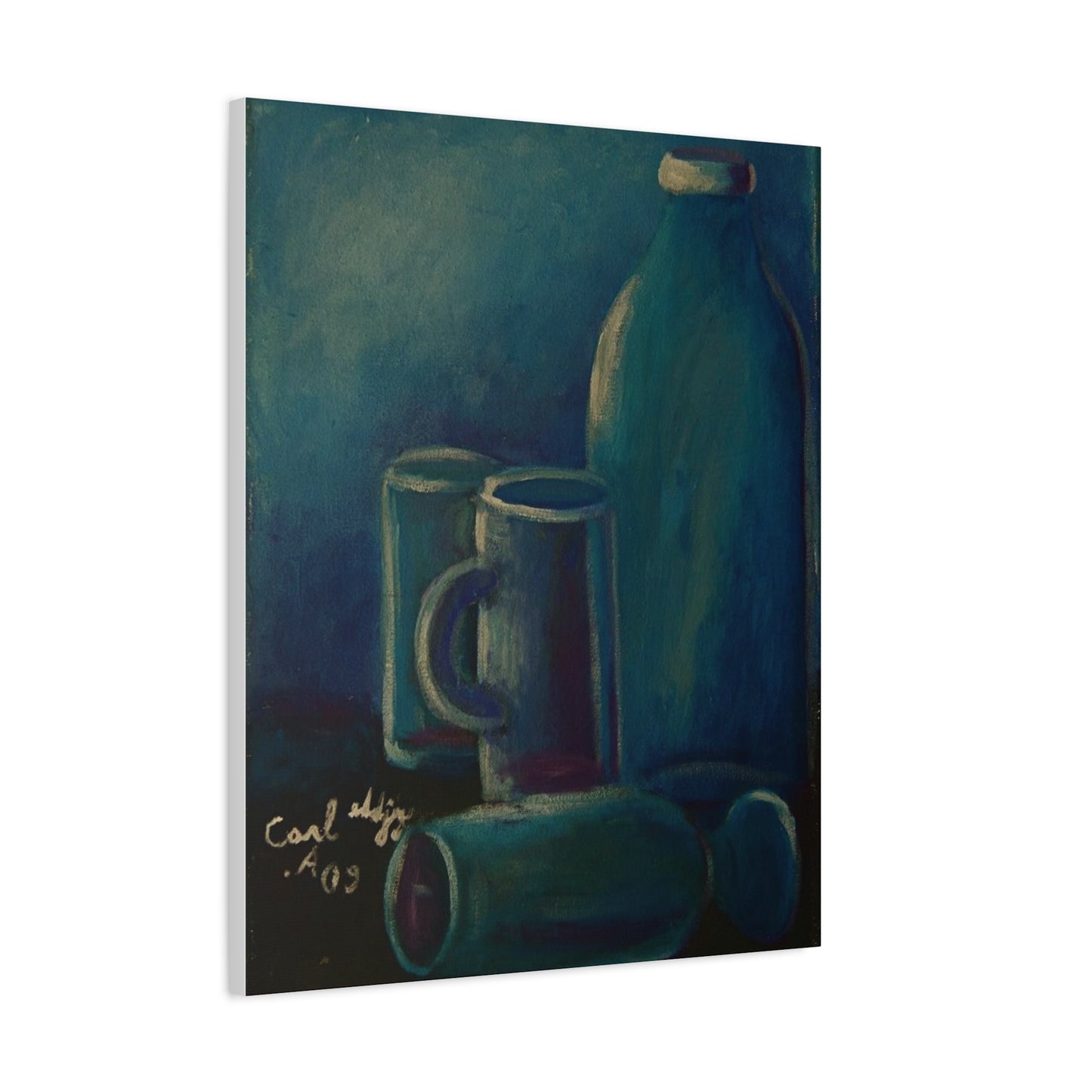 Canvas Art - Glass and Bottle Design