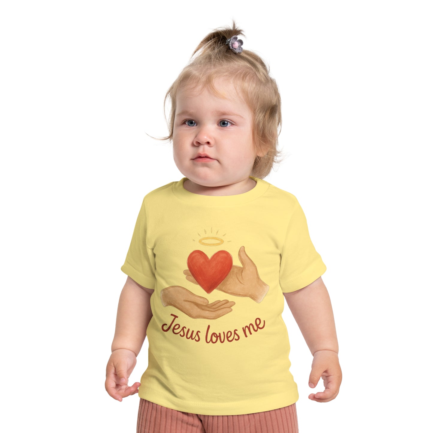 Children's Faith-Themed Tee, Baby Short Sleeve T-Shirt: Cute Jesus Loves Me Shirt, Toddler Gift, Baby Shower, Christian Apparel, Summer Wear