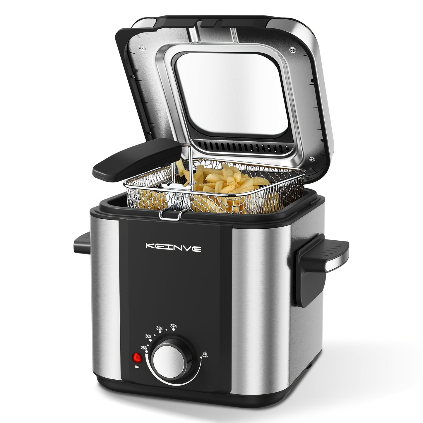 Stainless Steel Deep Fryer with Odor Filter & Viewing Window