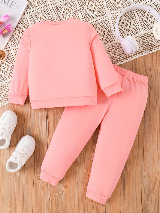 Baby Girl 2pc Yorkshire Terrier Romper & Pants Set – Pink Puppy Print