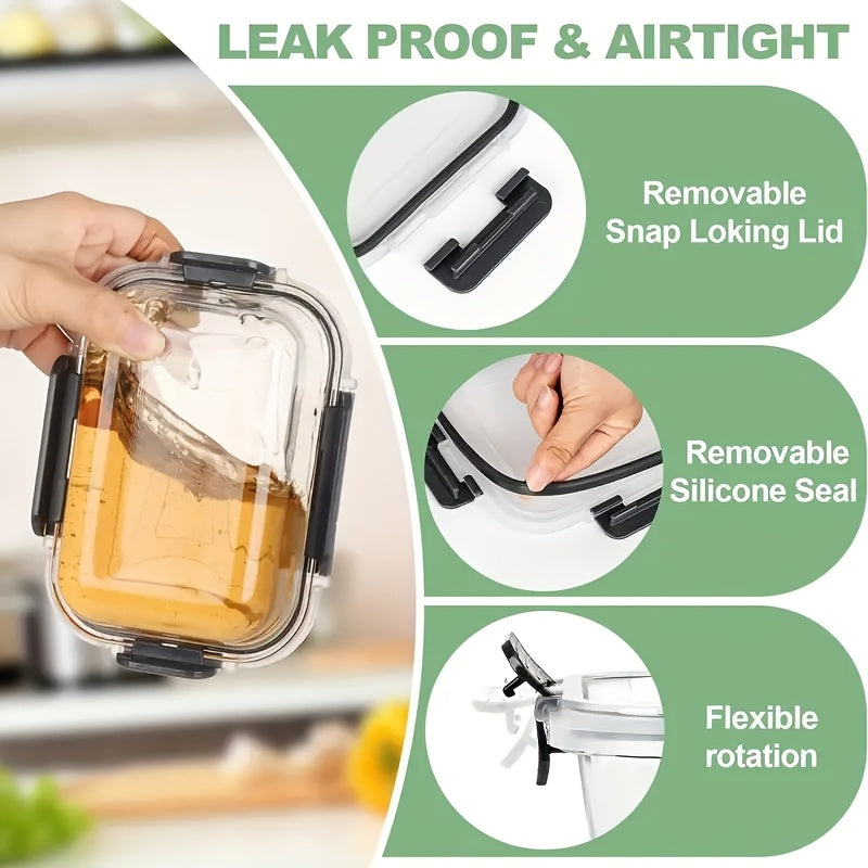 12-Piece Glass Food Storage Containers with Airtight Leak-Proof Lids