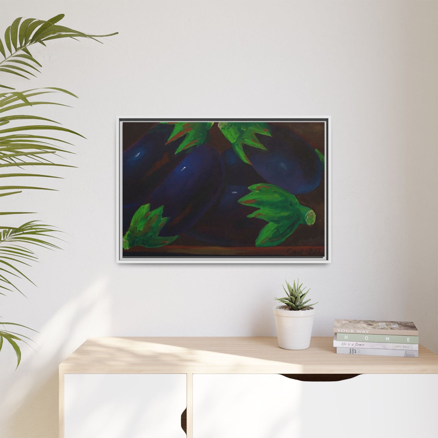 Canvas Wall Art - Tropical Eggplant Design