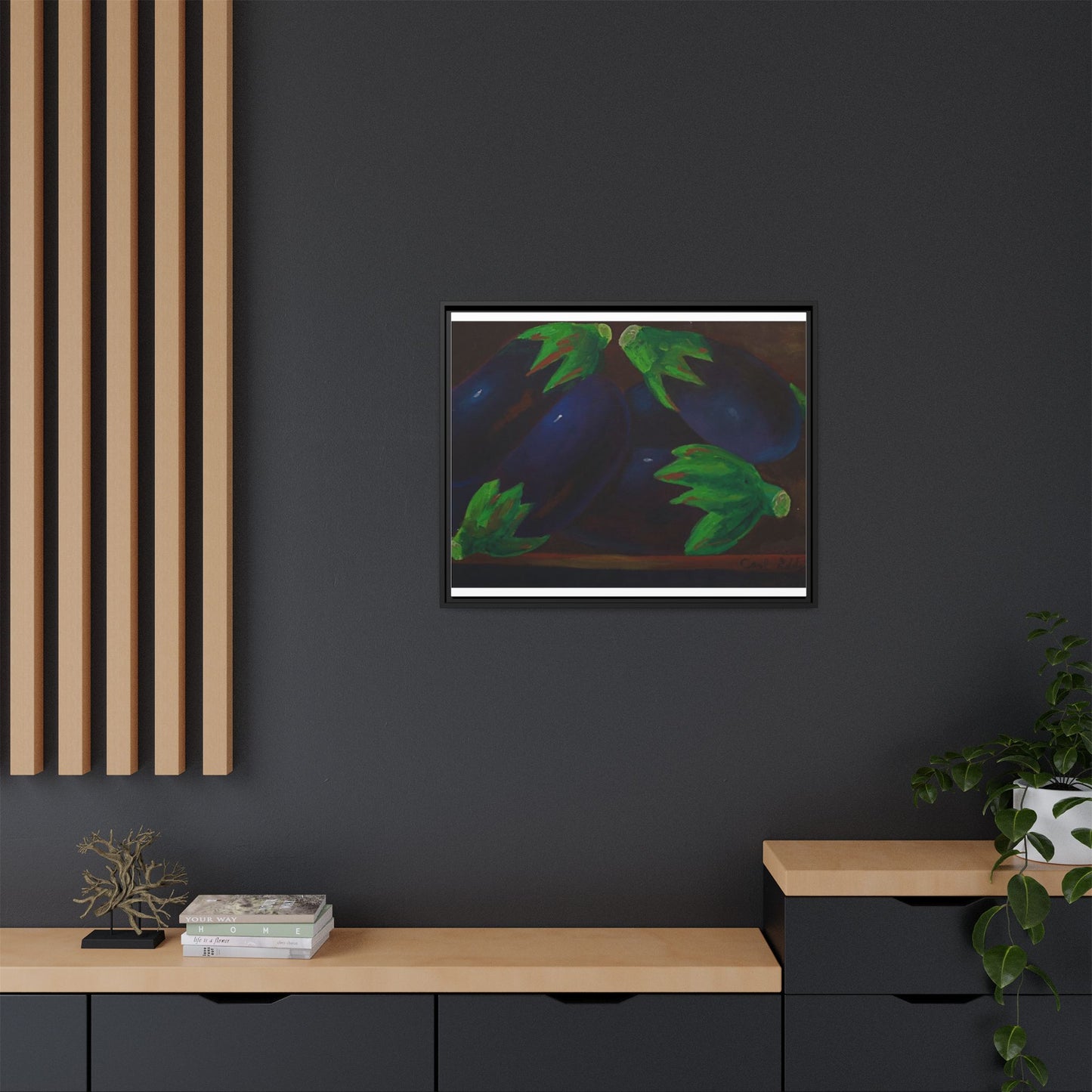 Canvas Wall Art - Tropical Eggplant Design