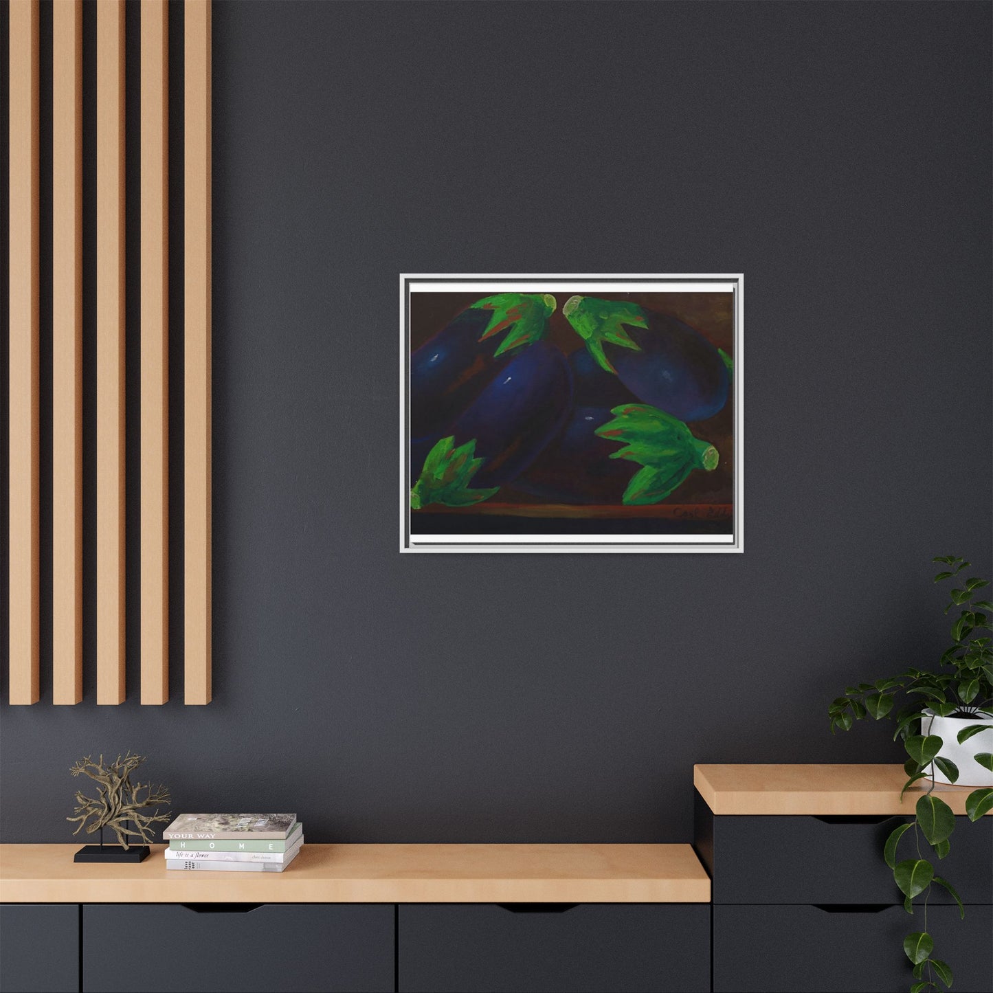 Canvas Wall Art - Tropical Eggplant Design