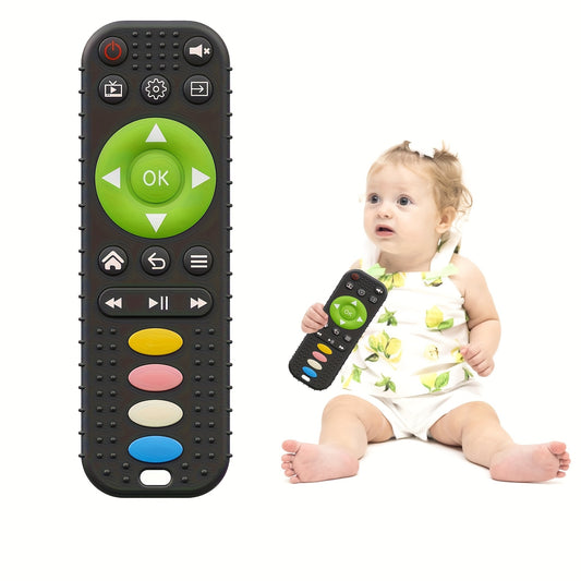 🧸 Silicone Remote Teether for Babies: Sensory Chew Toys for Infants 0-12 Months