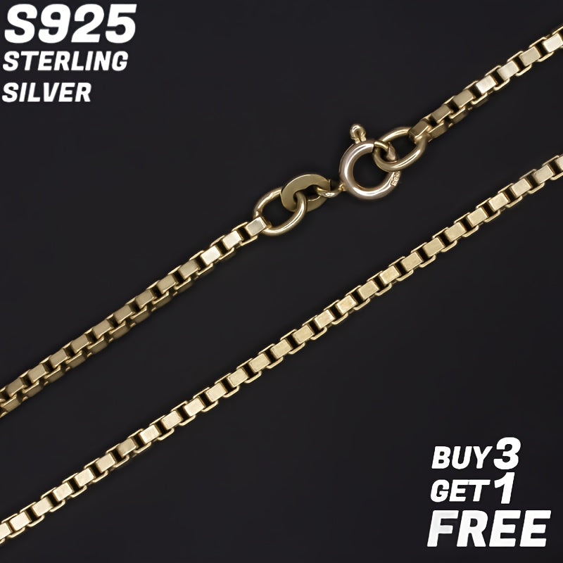 1mm 925 Sterling Silver Square Box Chain - 18-24 Inches