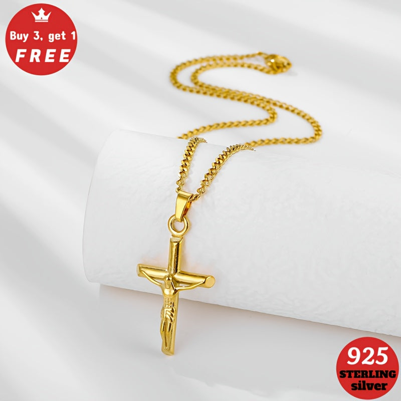 18K Gold Plated 925 Sterling Silver Cross Necklace