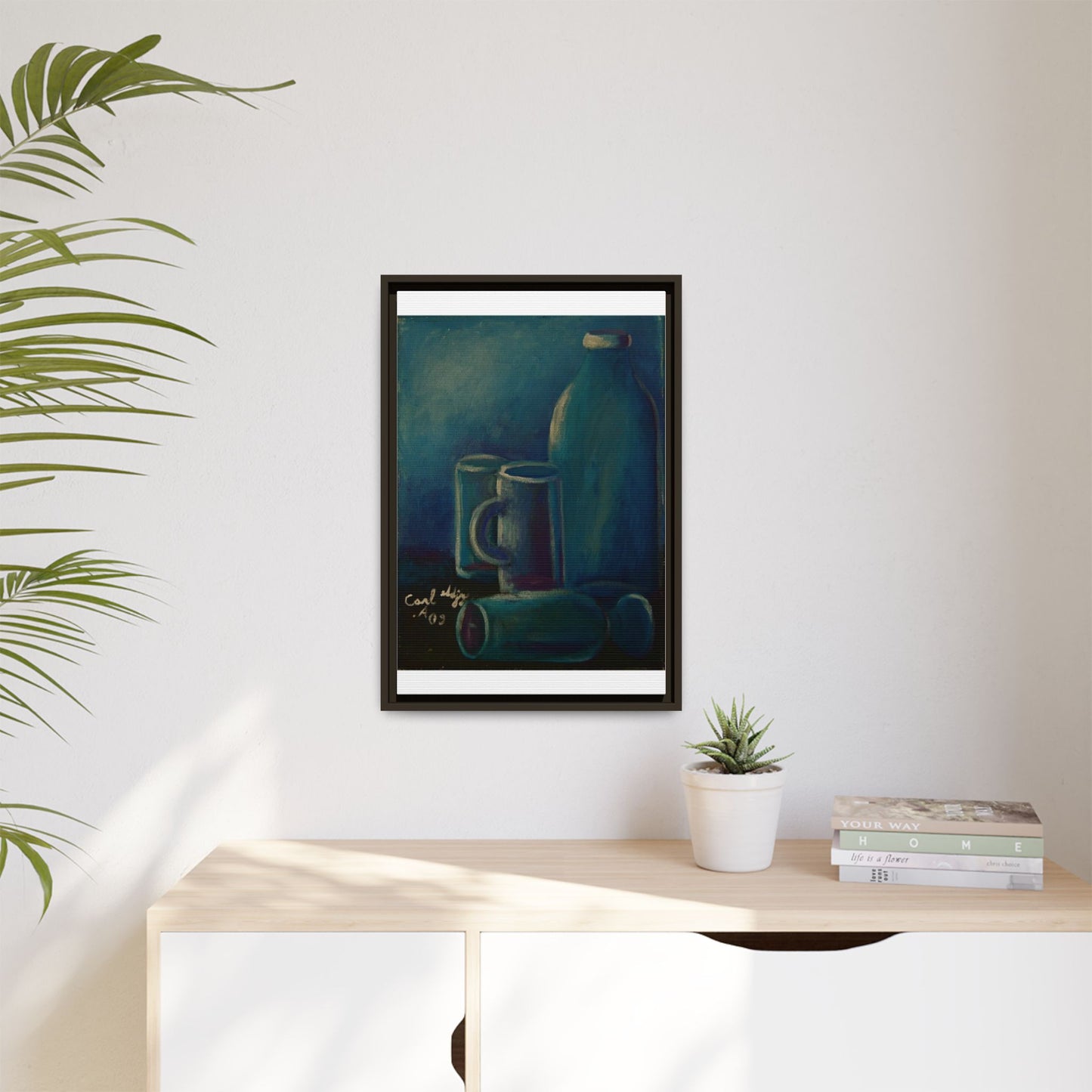 Canvas Wall Art Bottle and Glass