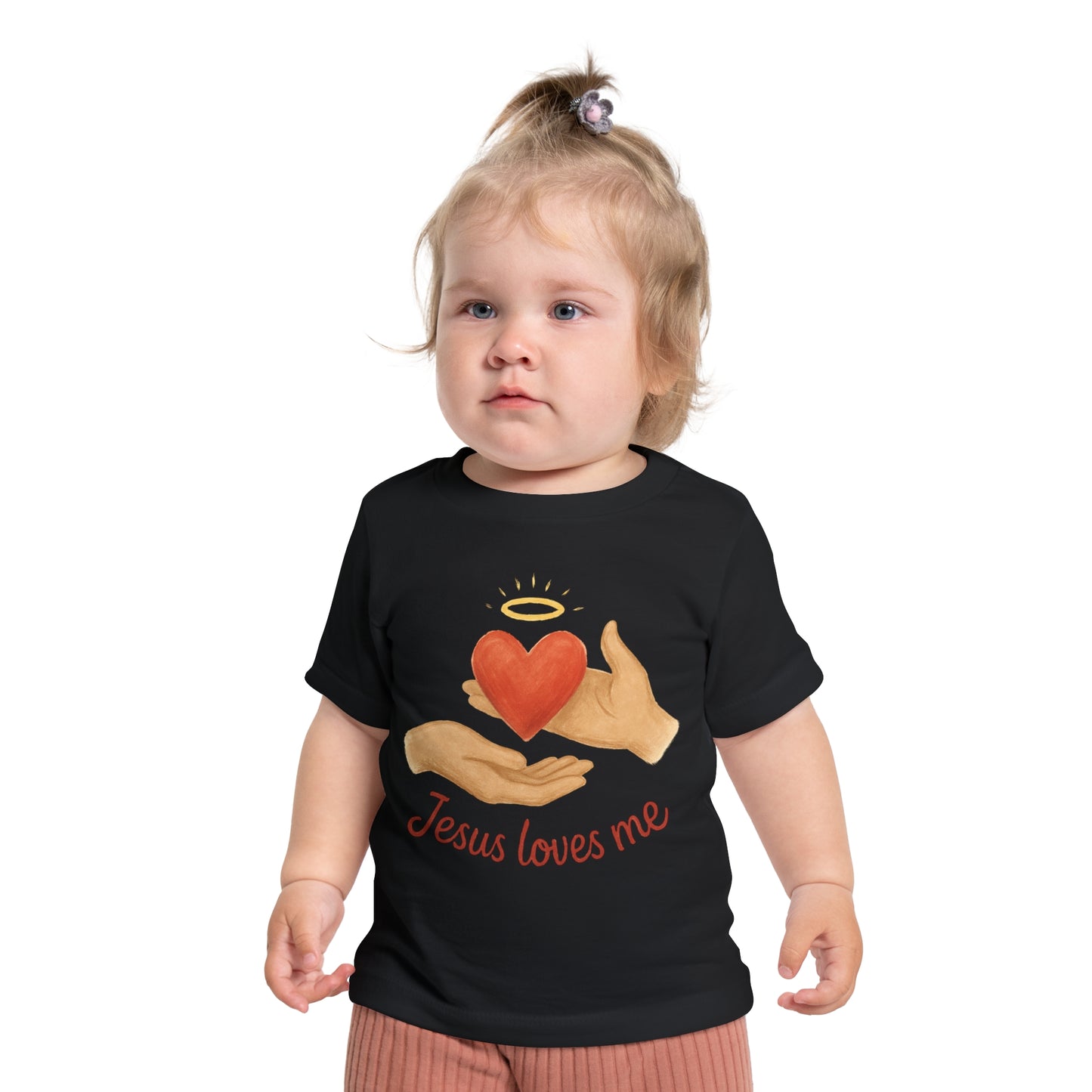 Children's Faith-Themed Tee, Baby Short Sleeve T-Shirt: Cute Jesus Loves Me Shirt, Toddler Gift, Baby Shower, Christian Apparel, Summer Wear