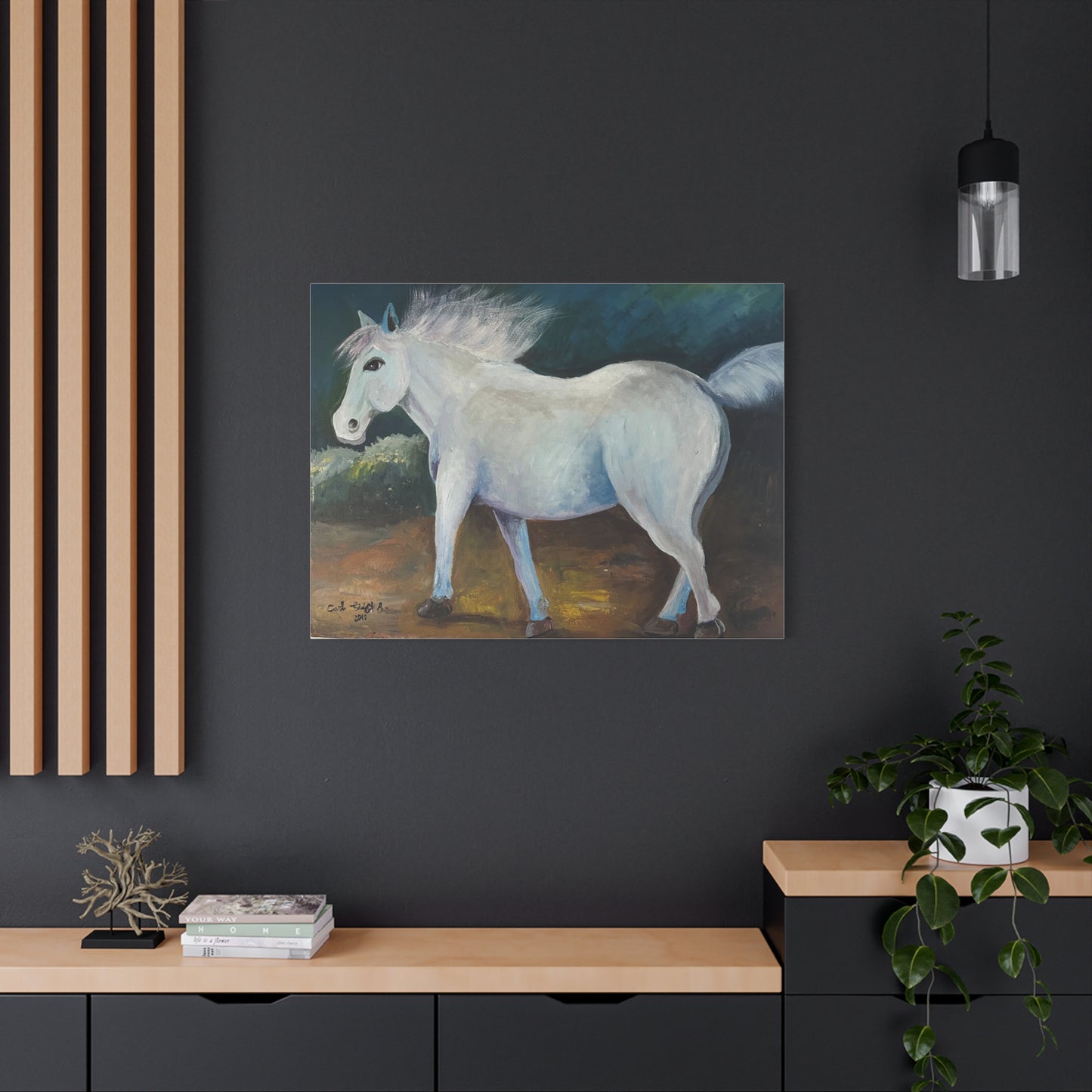 Canvas Art Print - White Horse