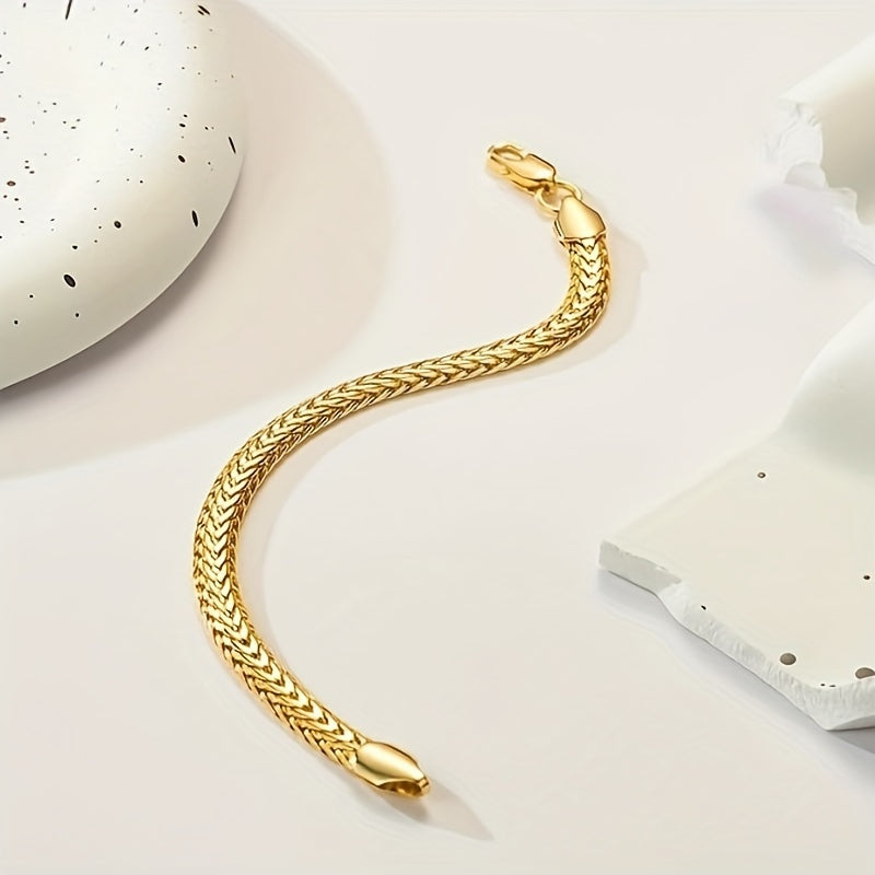 Title: 925 Sterling Silver Gold-Plated Twist Bracelet - 20g Unisex