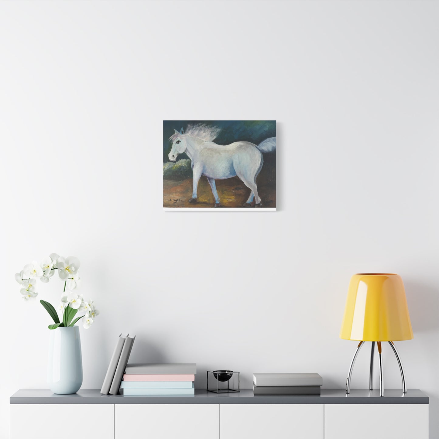 Canvas Art Print - White Horse