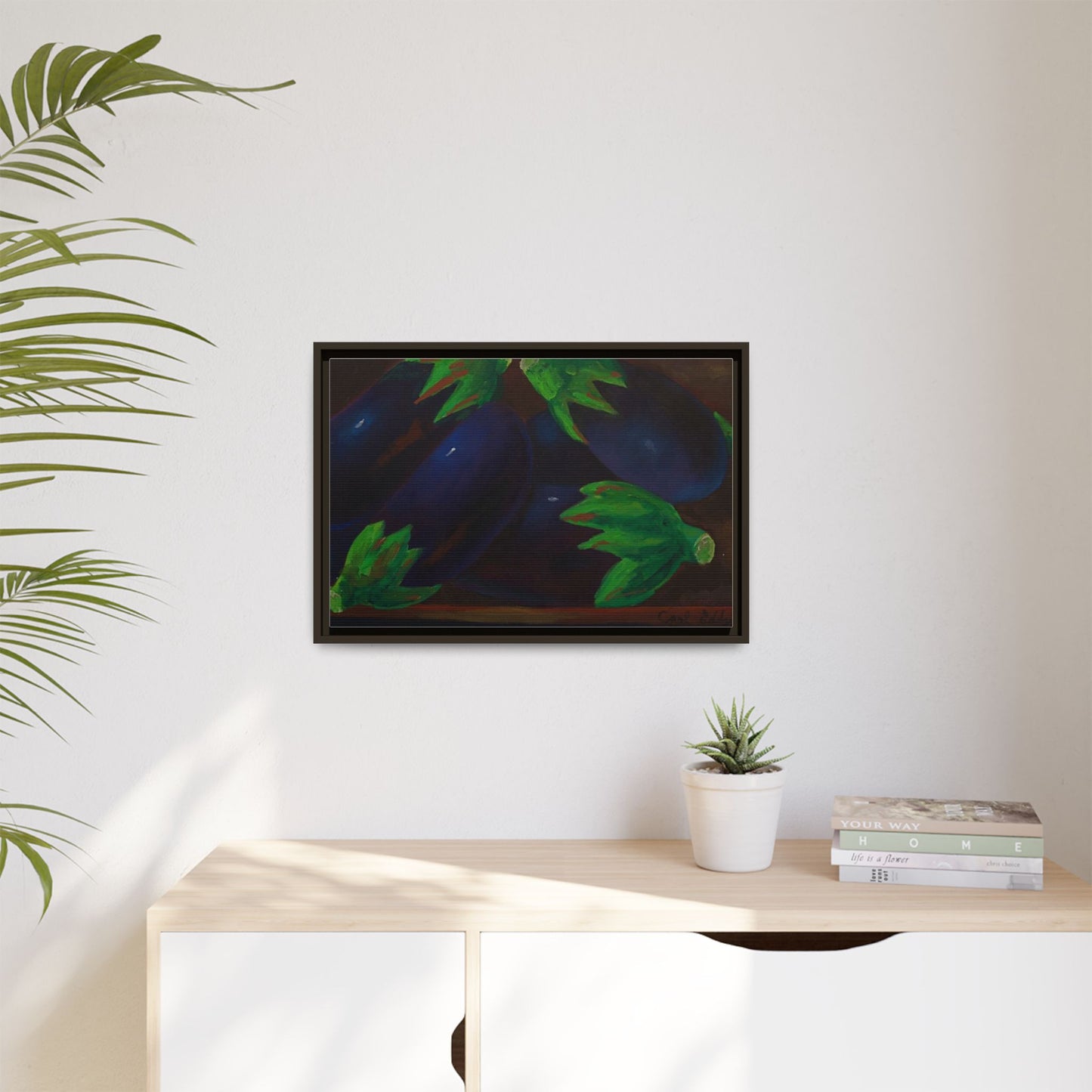 Canvas Wall Art - Tropical Eggplant Design