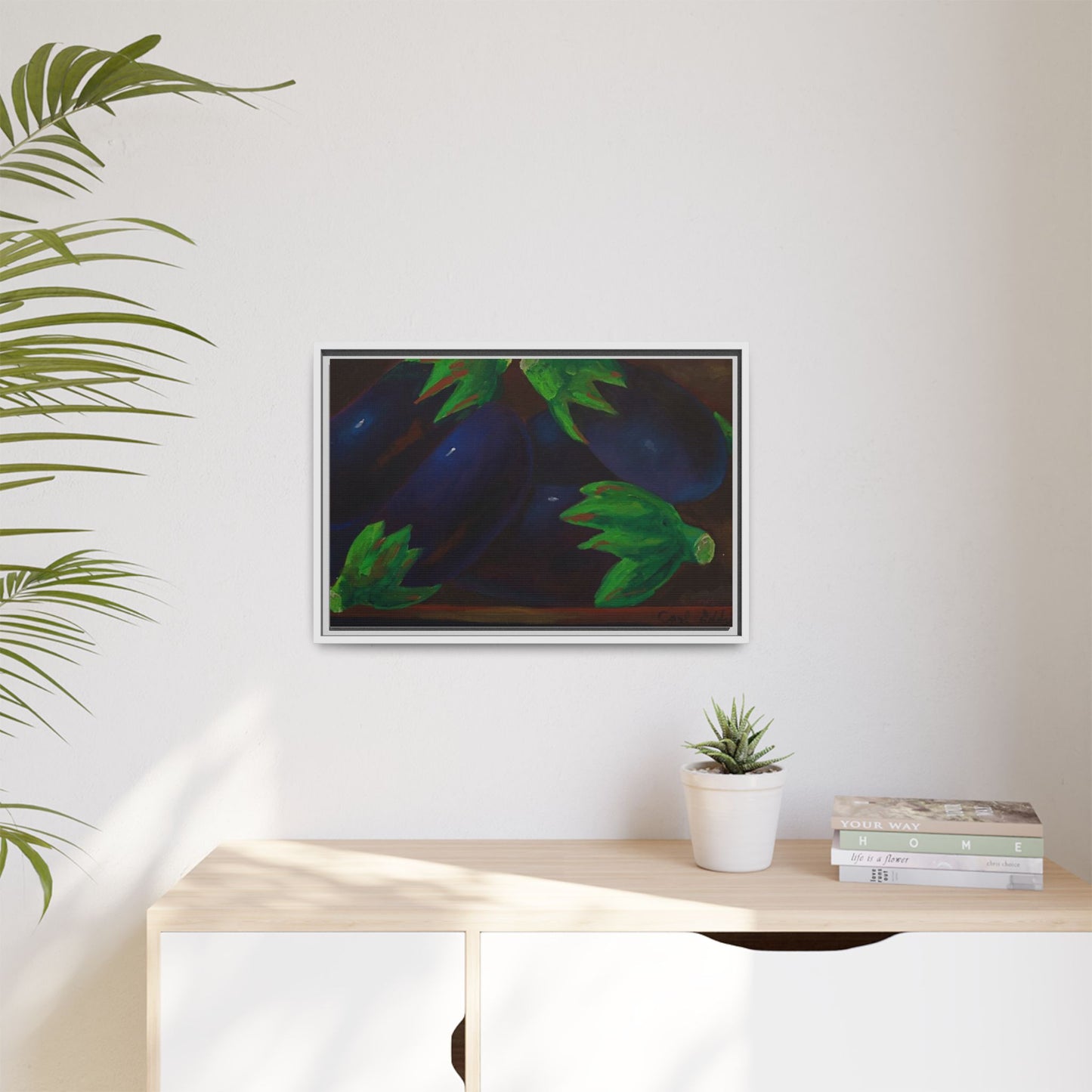 Canvas Wall Art - Tropical Eggplant Design