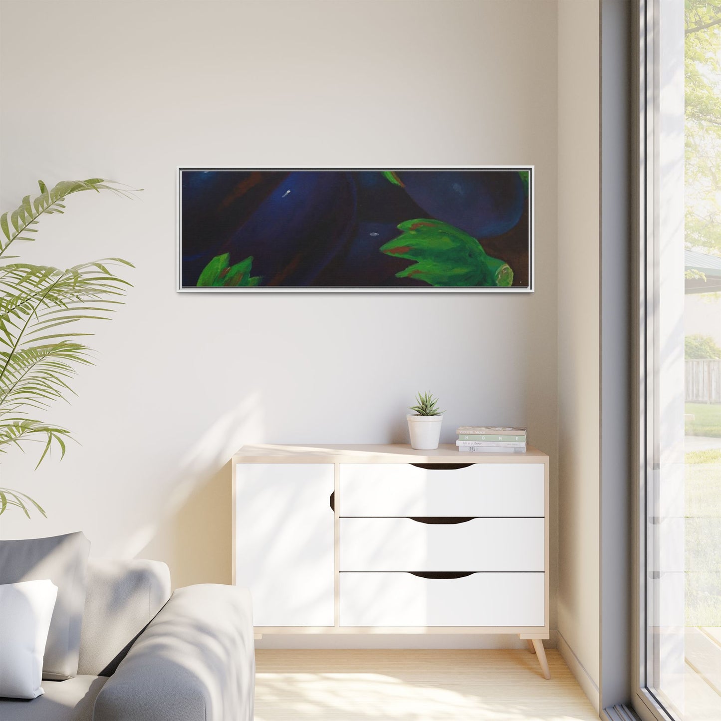 Canvas Wall Art - Tropical Eggplant Design