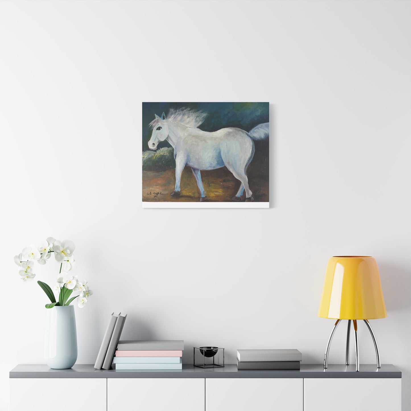 Canvas Art Print - White Horse