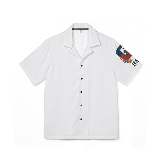 Camp Shirt Haiti Flag Men's Hawaiian Tropical Island Vacation Top