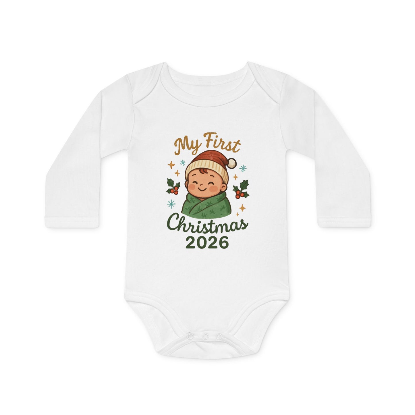 Baby Bodysuit — "My First Christmas 2026" Cute Holiday Infant Onesie