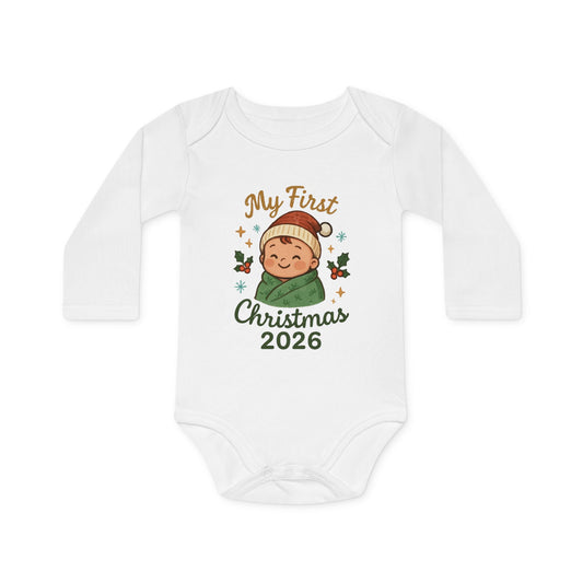 Baby Bodysuit — "My First Christmas 2026" Cute Holiday Infant Onesie