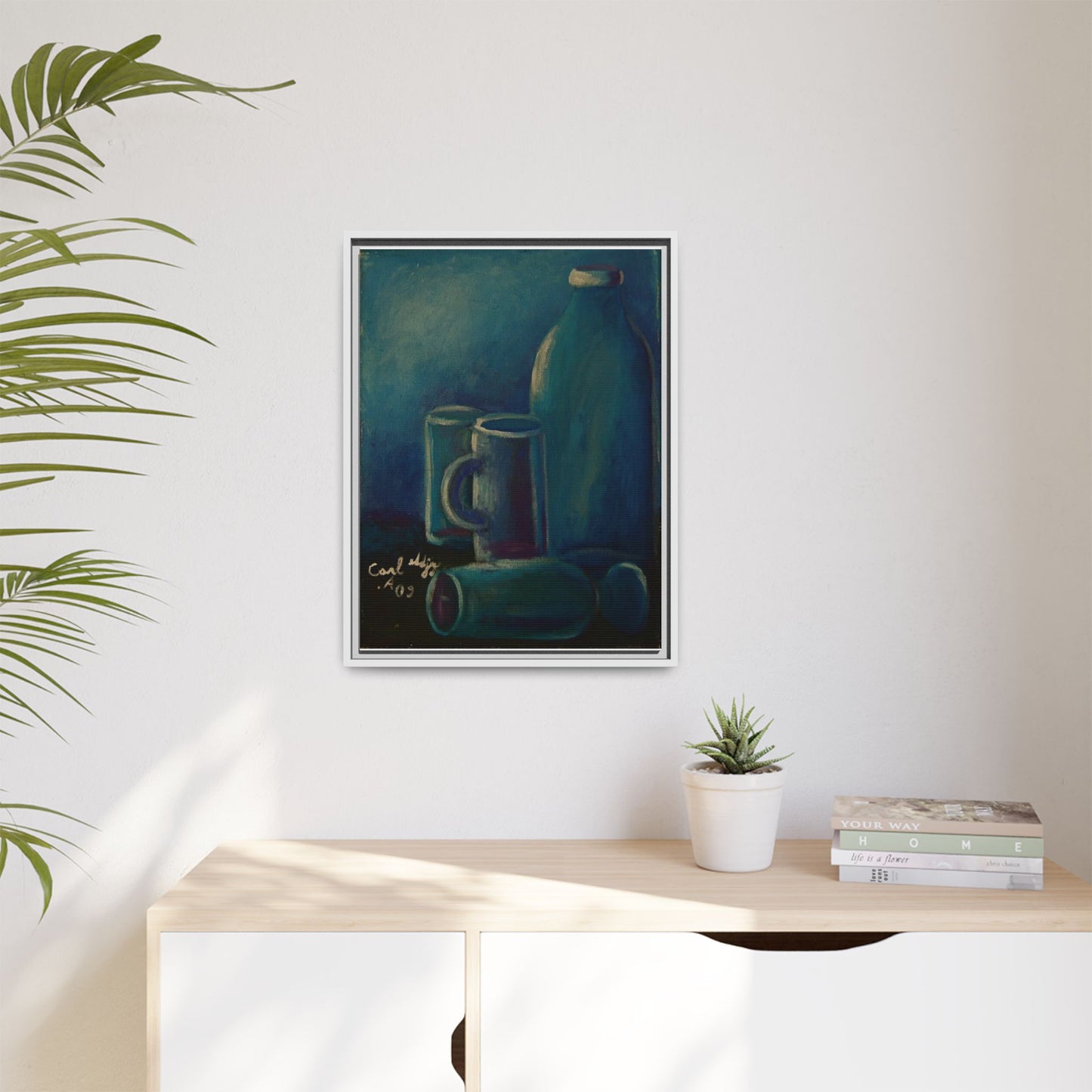 Canvas Wall Art Bottle and Glass