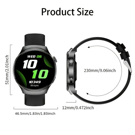 Silicone Strap Smartwatch for Men and Women | Call-making and Answering, Pedometer, Calorie Counter, Multiple Exercise Modes, Remote Camera Control, Music Playback, Alarm, 180mAh Lithium Battery, 1.5-inch HD Circular Touchscr