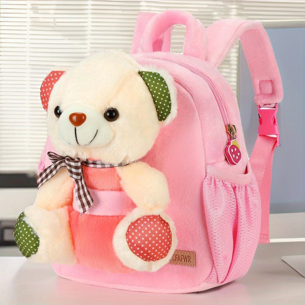 🎒 Cute Plush Animal-Shaped Kids' Backpack: Soft Preschool/Elementary School Bag with Detachable Toy (Ideal Gift/Party Favor)