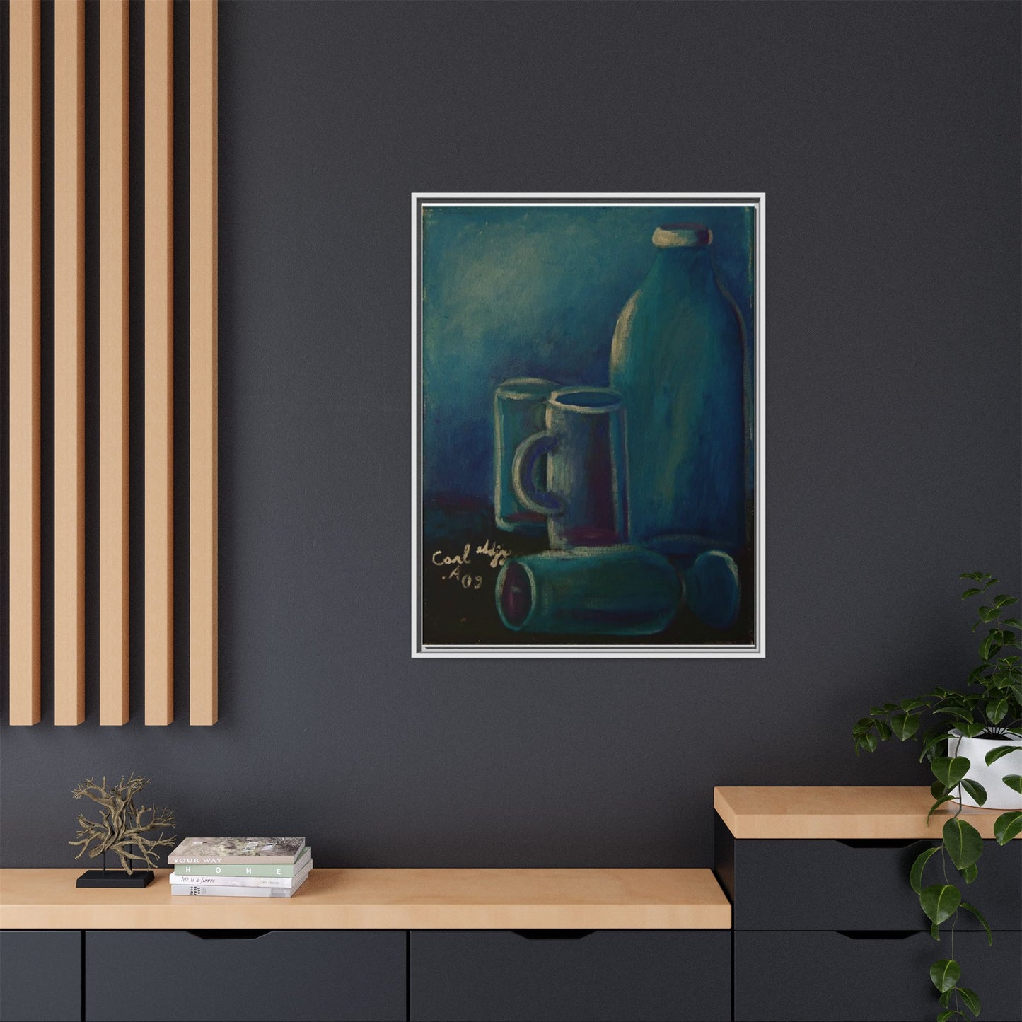 Canvas Wall Art Bottle and Glass