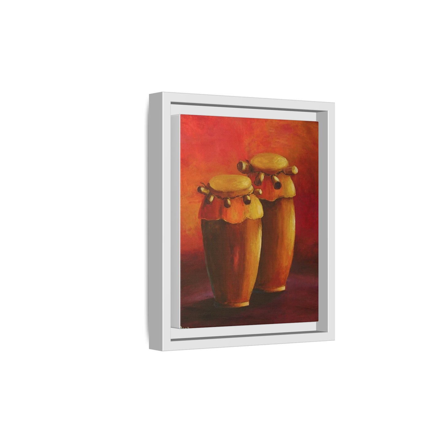 Canvas Wall Art - Haiti Cultural Drum, Matte Canvas, Framed