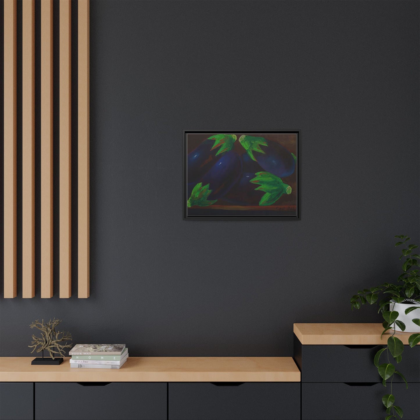 Canvas Wall Art - Tropical Eggplant Design