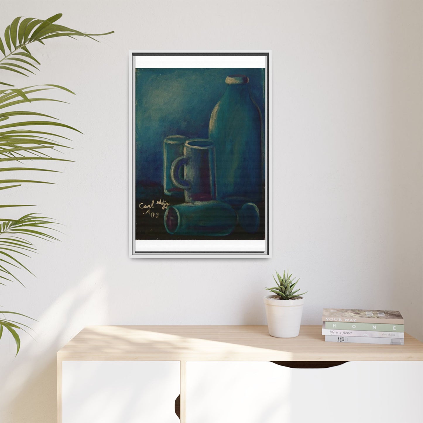 Canvas Wall Art Bottle and Glass