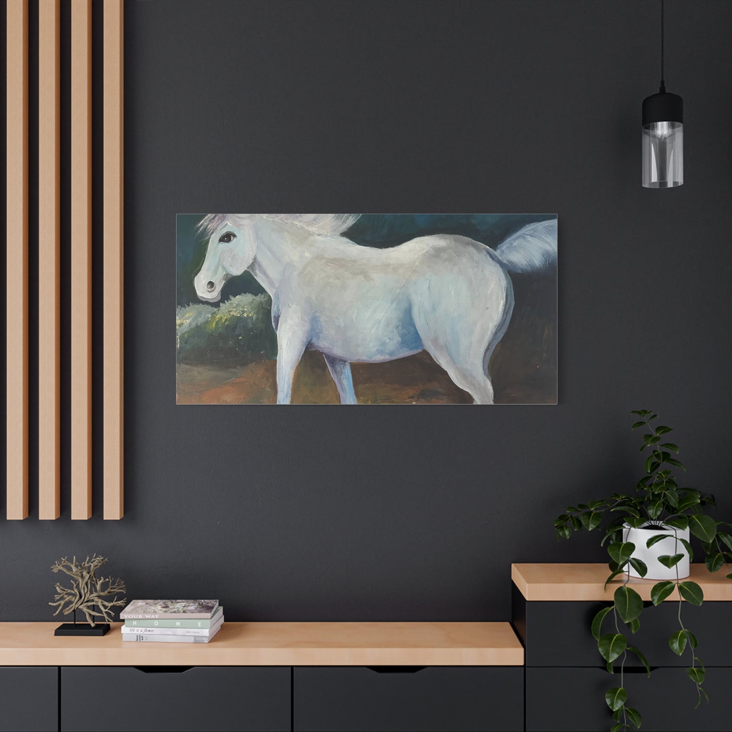 Canvas Art Print - White Horse