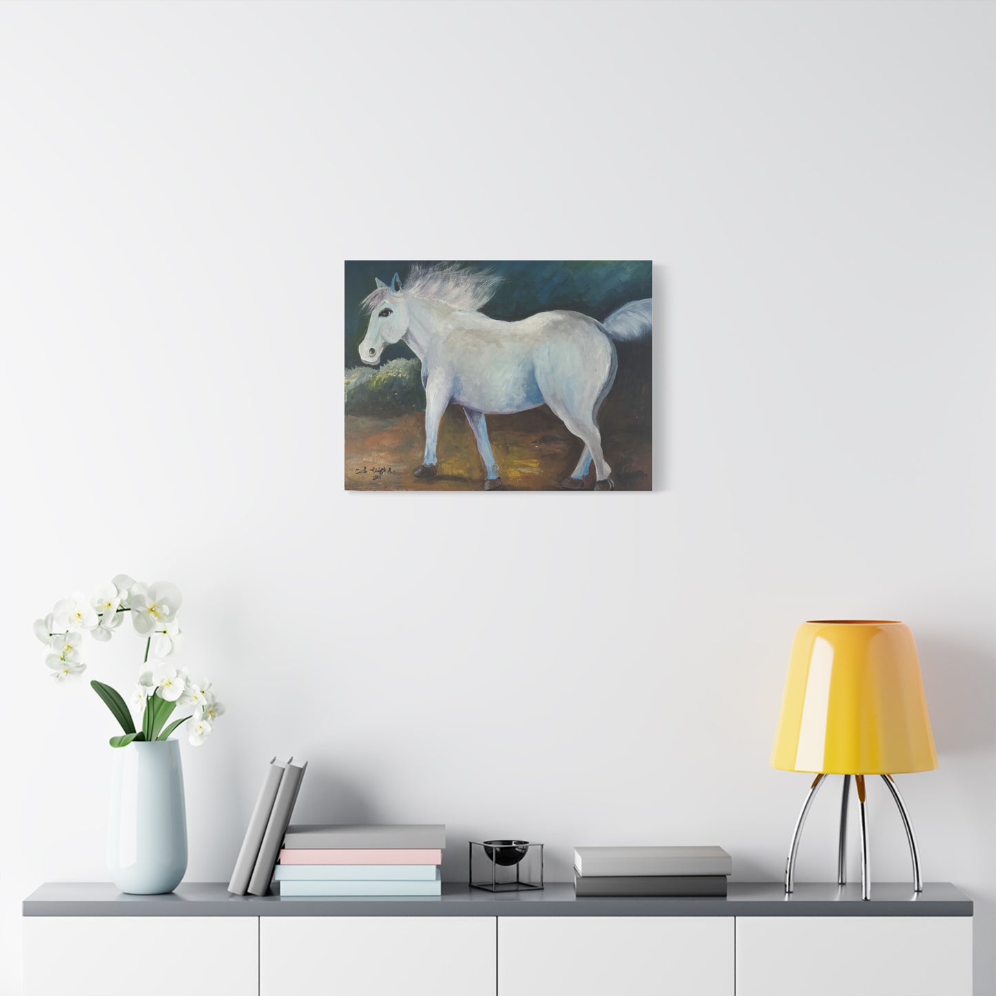 Canvas Art Print - White Horse