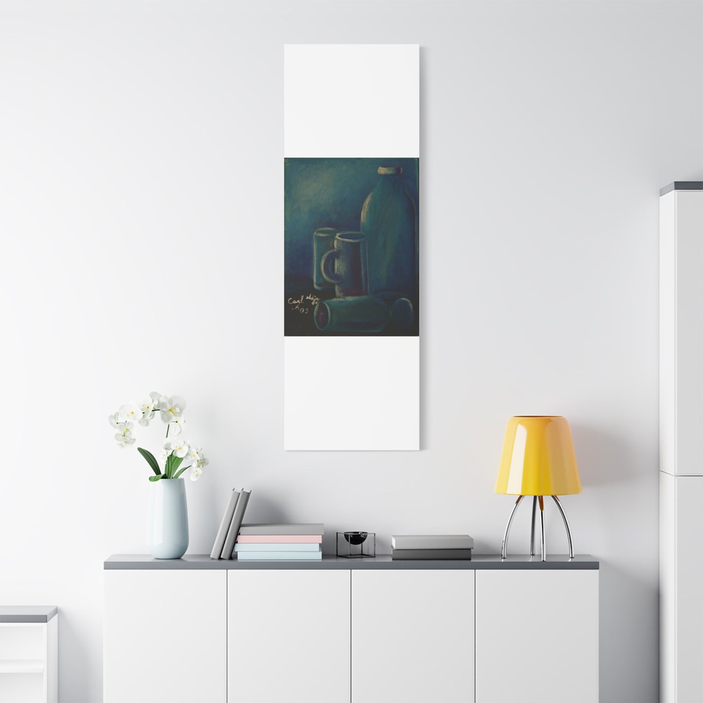 Canvas Art - Glass and Bottle Design