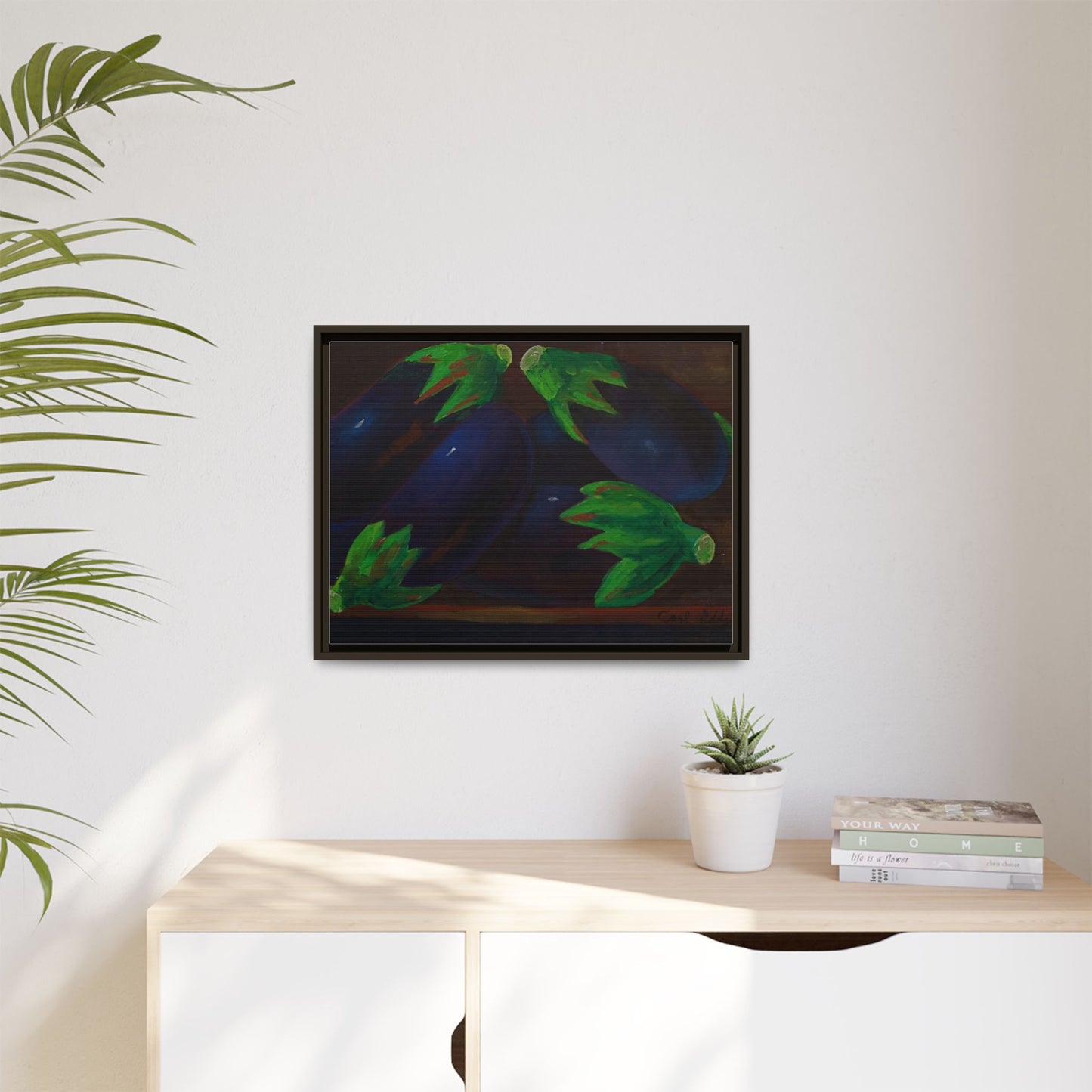 Canvas Wall Art - Tropical Eggplant Design