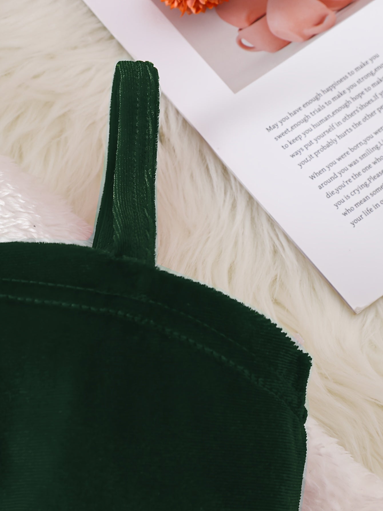 2pc Girls' Furry Coat & Spaghetti Strap Mesh Dress Set