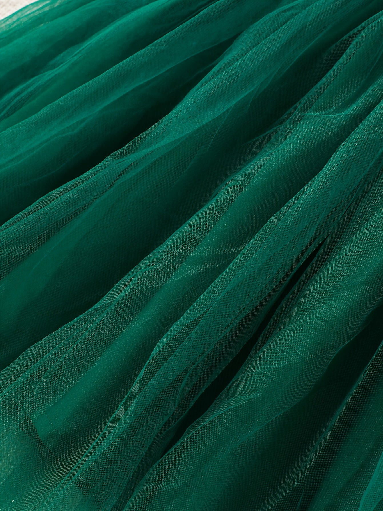 2pc Girls' Furry Coat & Spaghetti Strap Mesh Dress Set