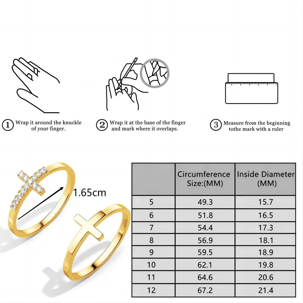 Exquisite Cross Diamond Ring Set