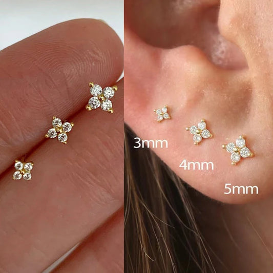 Classic 3-Size Flower Stud Set