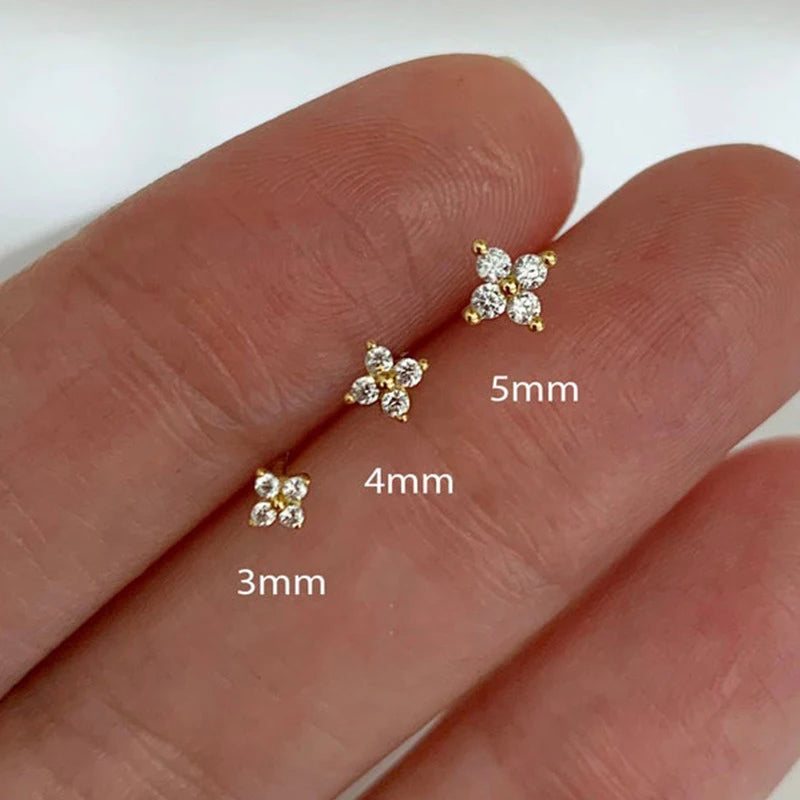 Classic 3-Size Flower Stud Set