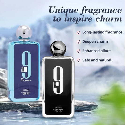 Afnan 9 AM or 9 PM EDP – 100ml (3.4oz) Long-Lasting Unisex Fragrance