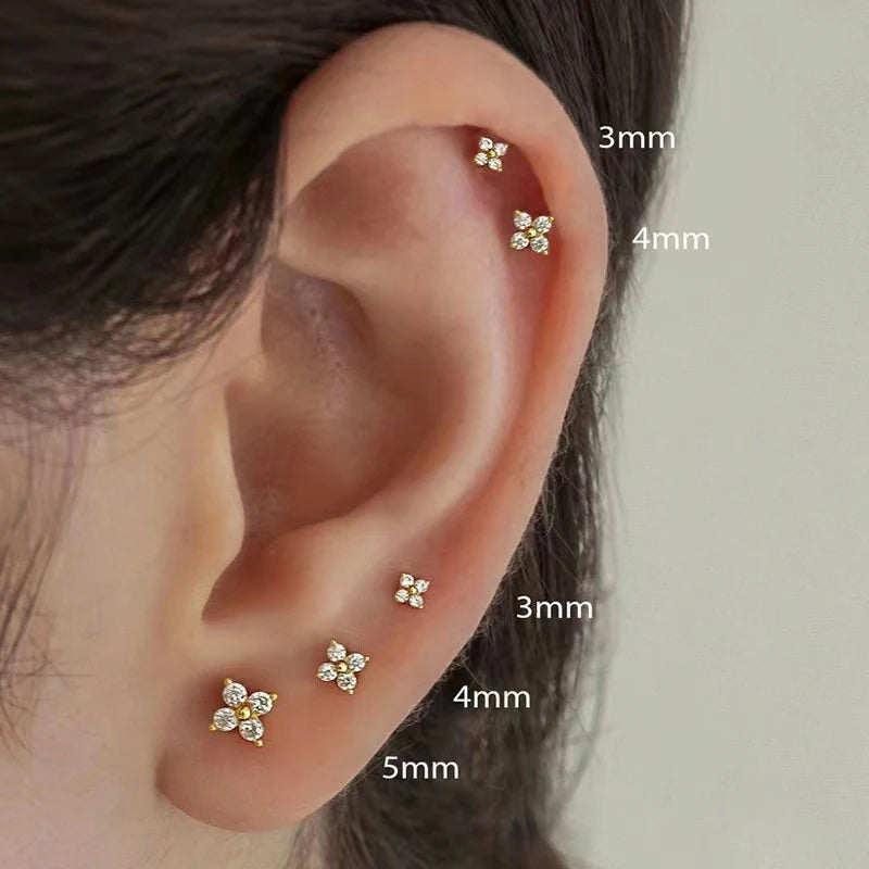 Classic 3-Size Flower Stud Set