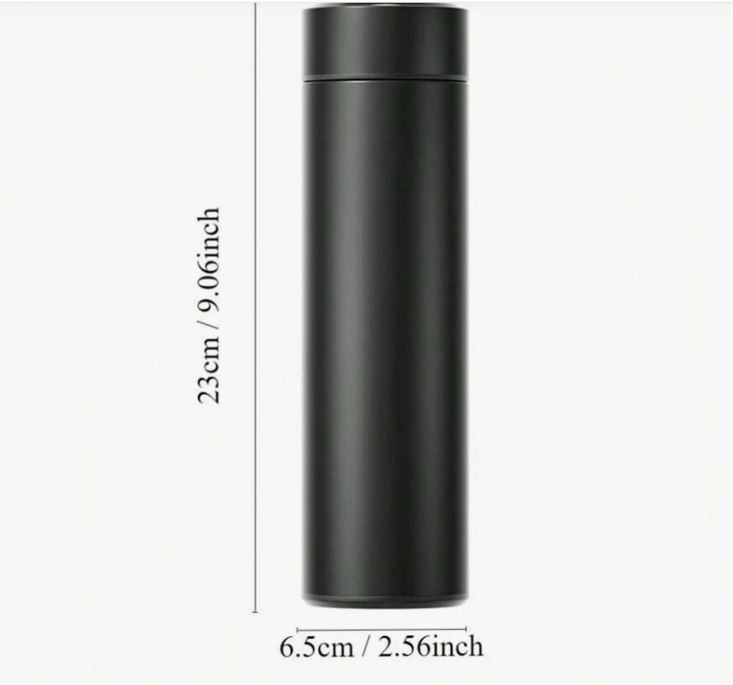 Smart Temperature Display Vacuum Insulated Bottle - 500ml Stainless Steel Water Bottle for Travel, Office & Commute with Carrying Pouch